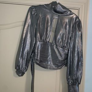 metallic blouse